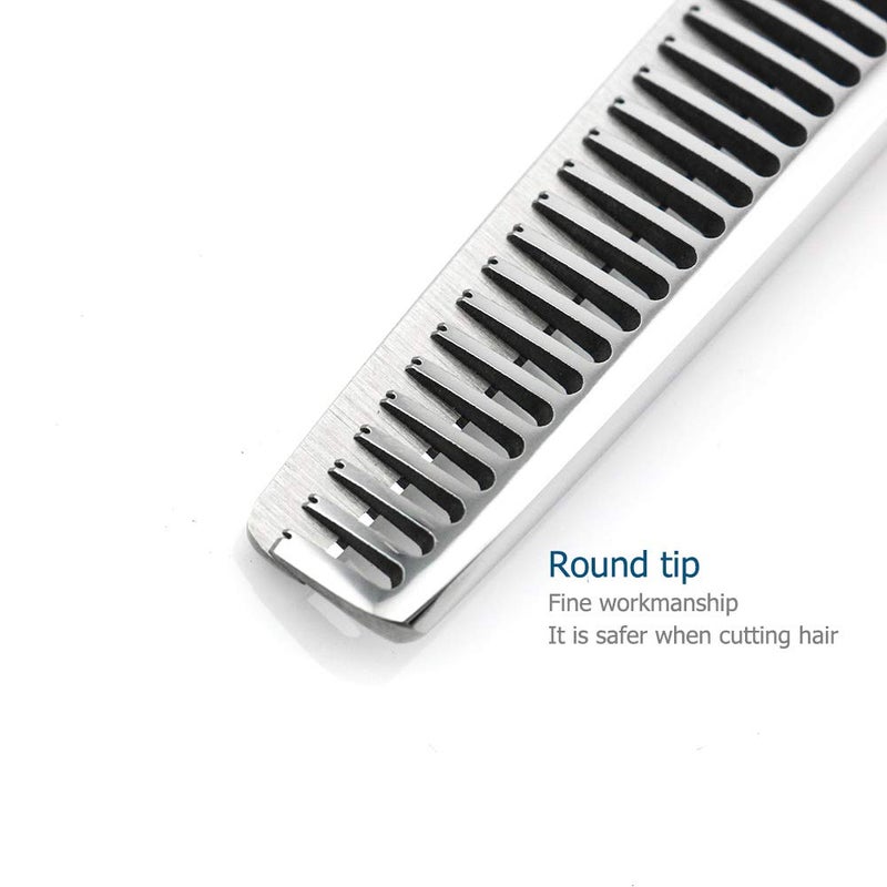 KINSARO 5.5" Hair Thinning Scissors Barber Scissors Professional Sharp Hairdresser Hair Thinning Shears 28 Teeth 440C Silvery Convex Edge Blade Blind Hole KINSARO for Hairdresser Barber or Home Use - Image 5